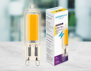 Лампа светодиодная филаментная Ambrella light G9 4W 3000K прозрачная 204531